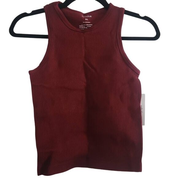 Ododos Women's Size Medium/Large Pack of 3 Seamless Ribbed High Neck Crop Tops - Picture 1 of 6